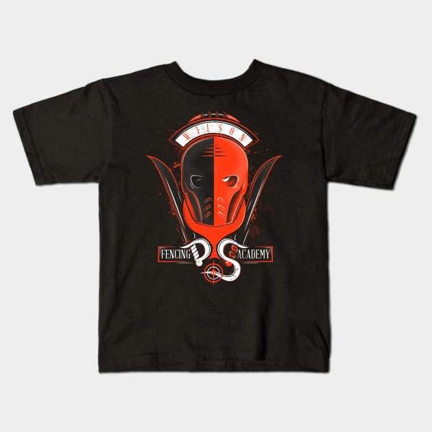 Fencing Academy Kids T-Shirt by MitchLudwig